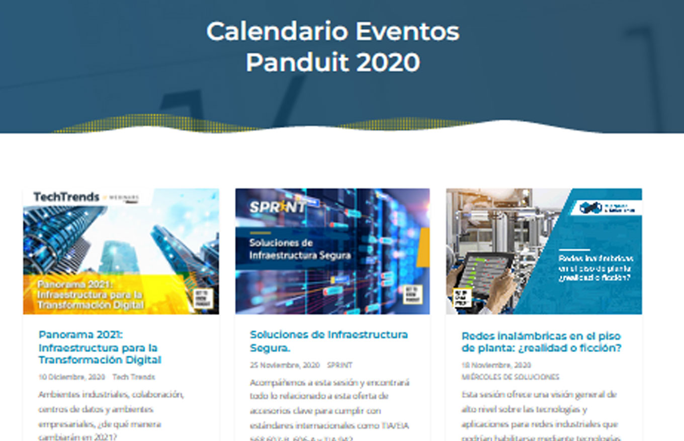 Calendario Eventos Panduit 2021